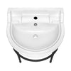22" Console Sink With Semi-Circular Bowl, Solid Brass Leg Supports and Front Towel Bar