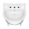 22" Console Sink With Semi-Circular Bowl, Solid Brass Leg Supports and Front Towel Bar
