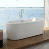 Oval Double Ended Single Sided Armrest Freestanding Lucite Acrylic Bathtub