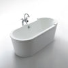 Oval Double Ended Single Sided Armrest Freestanding Lucite Acrylic Bathtub