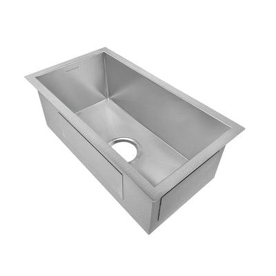 Brushed stainless steel commercial single bowl undermount sink
