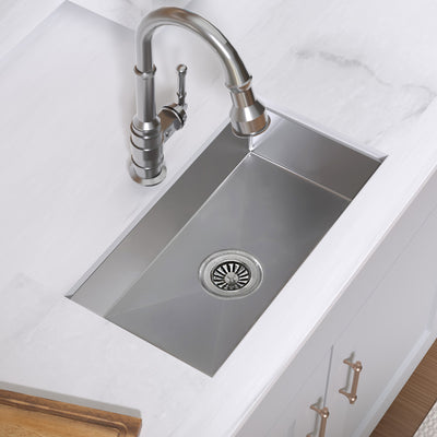 Brushed stainless steel commercial single bowl undermount sink