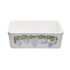 24" Single bowl hand-painted fireclay kitchen sink