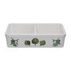 32" Double bowl hand-painted fireclay kitchen sink