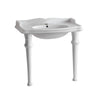 Isabella Collection 35" Rectangular Console with integrated oval bowl, backsplash, ceramic leg support and chrome overflow