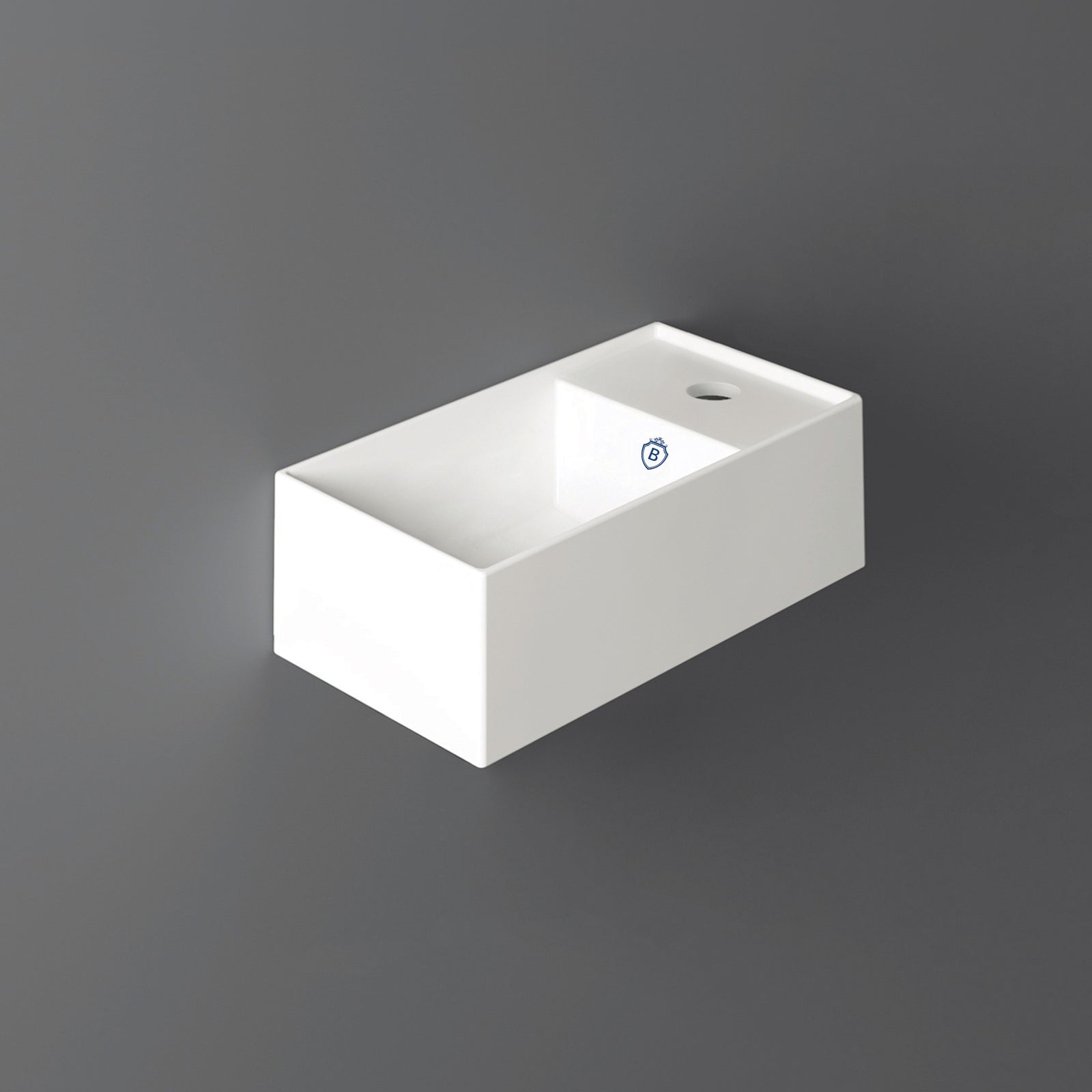 Britannia Rectangular Wall Mount Basin with Right Single Hole Drill