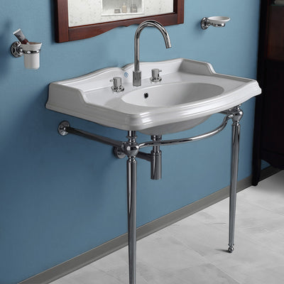 Britannia Large Rectangular Sink Console with Front Towel Bar