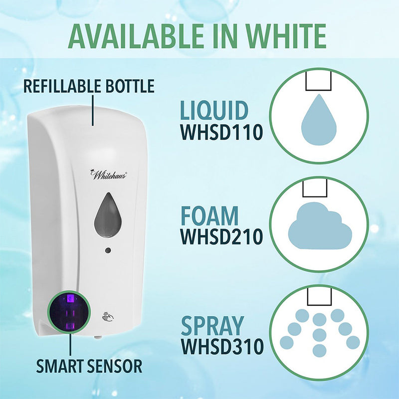 Soaphaus White Hands-free multi-function soap dispenser with sensor technology.
