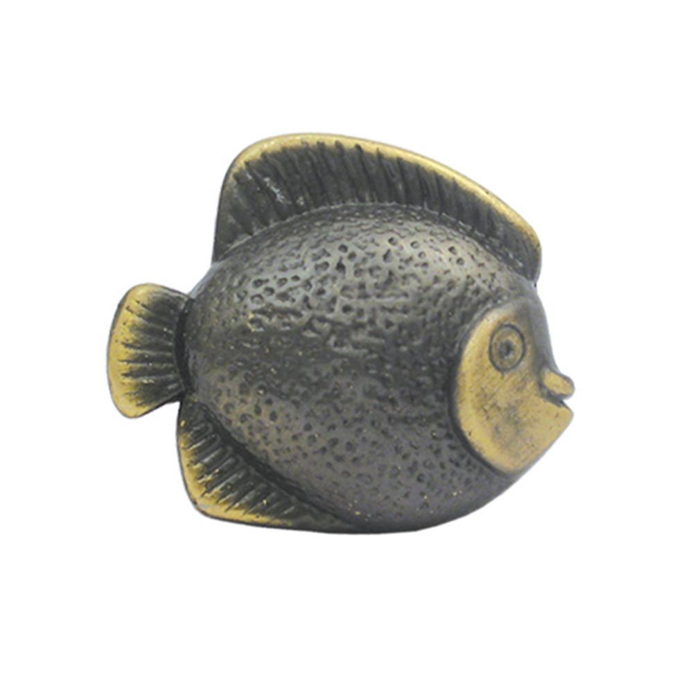 Solid brass fish-shaped knob.