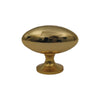 Oblong-shaped knob made of solid brass.