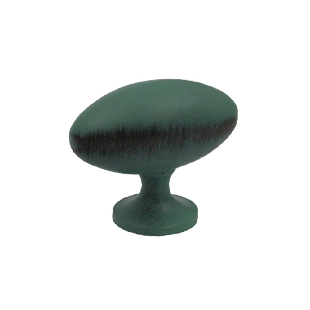 Oblong-shaped knob made of solid brass.