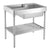 33" Pearlhaus Stainless steel single bowl, freestanding sink with drainboard & lower rack
