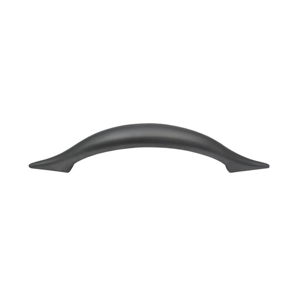 Curved pull handle made of solid brass.