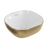 16" Square Vessel Sink with Embossed Exterior and Smooth Interior