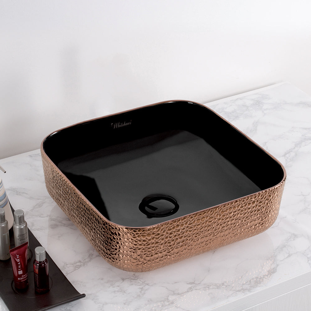 Isabella Plus 15" Square Embossed Above Mount Basin