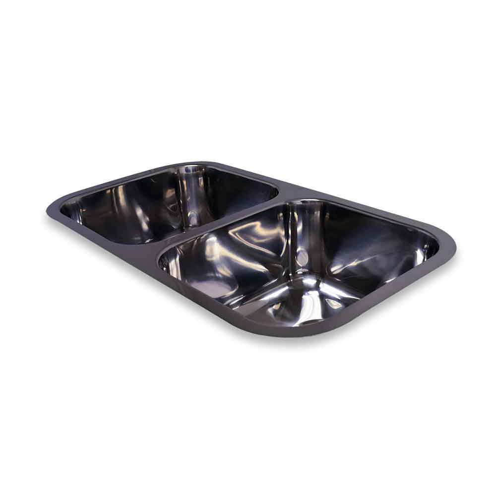 Polished Double Bowl Undermount Sink | WHNEDB3118-PSS