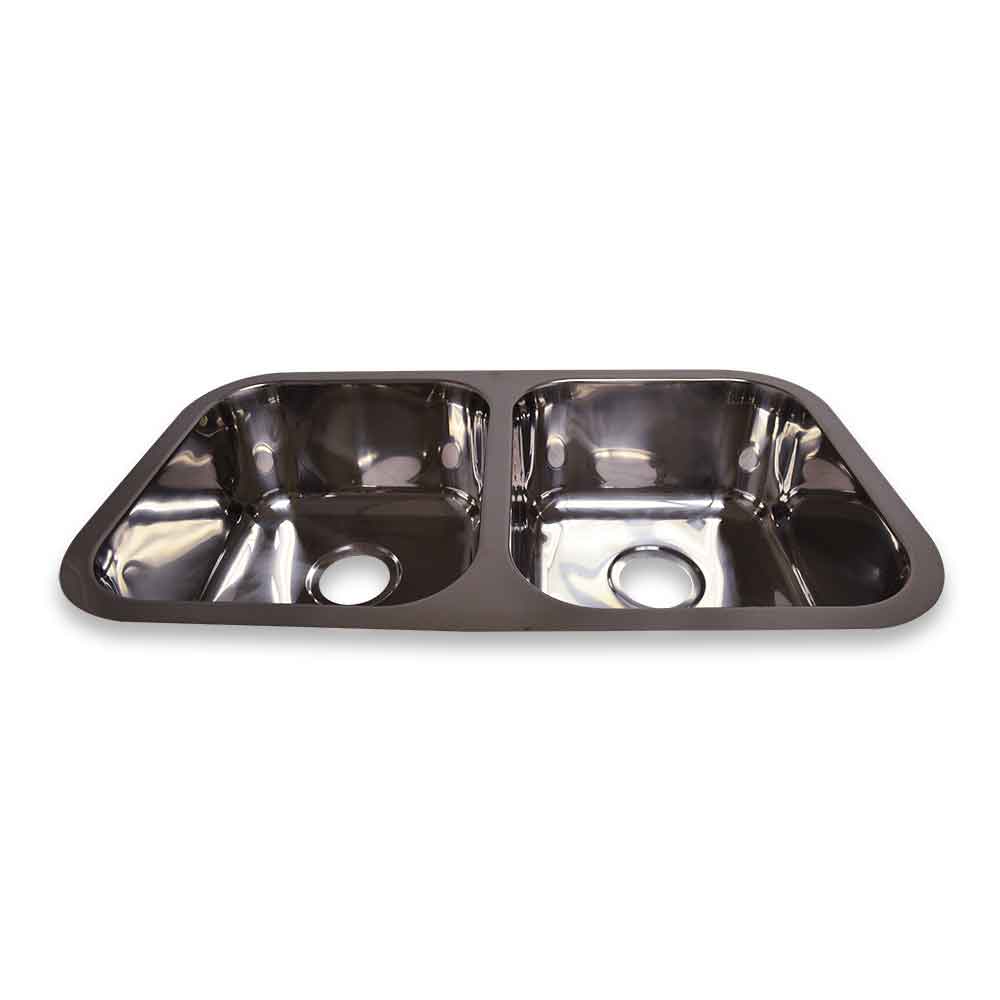 Polished Double Bowl Undermount Sink | WHNEDB3118-PSS
