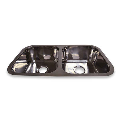 Polished Double Bowl Undermount Sink | WHNEDB3118-PSS