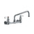 Heavy Duty Wall Mount Utility Faucet with an Extended Swivel Spout and Lever Handles