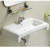 Isabella Collection 28" Rectangular Wall Mount Basin with Overflow, Single Faucet Hole and Rear Center Drain
