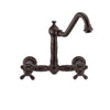 Vintage III Plus Wall Mount Faucet with a  Long Traditional Swivel Spout, Cross Handles and Solid Brass Side Spray