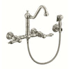 Vintage III Plus Wall Mount Faucet with a  Long Traditional Swivel Spout, Lever Handles and Solid Brass Side Spray