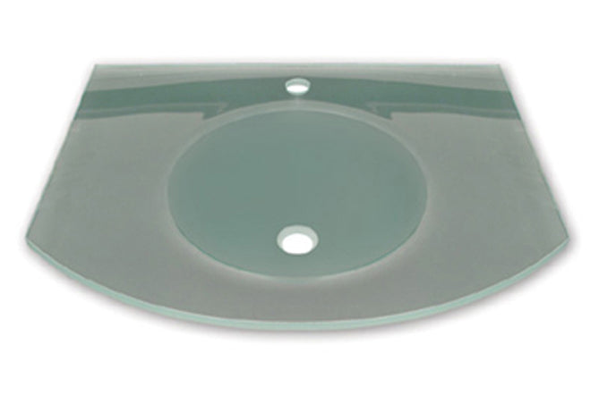 New Generation Arched 1/2" Matte Glass Counter Top with Integrated Round Basin
