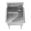 23" Pearlhaus Stainless steel small square, single bowl freestanding utility sink