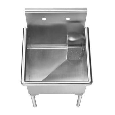 23" Pearlhaus Stainless steel small square, single bowl freestanding utility sink