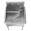 27" Pearlhaus Stainless steel square, single bowl freestanding utility sink