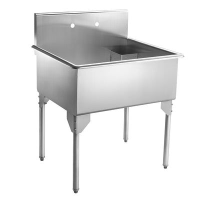 33" Pearlhaus Stainless steel single bowl freestanding utility sink