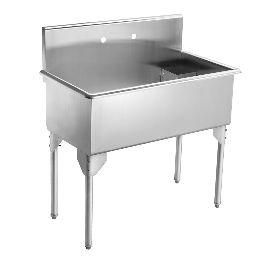 39" Pearlhaus Stainless steel  large, single bowl freestanding utility sink