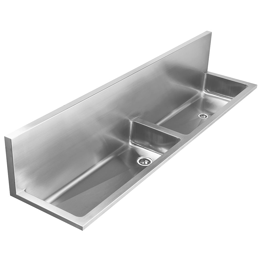 Pearlhaus 33 Inch Single Bowl Drop In Drain Board Utility Sink - 8 Inch  Faucet Drillings - Brushed Stainless Steel