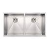 37" Noah's Collection brushed stainless steel commercial double bowl undermount sink