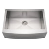 30" Noah's Collection Brushed stainless steel commercial single bowl sink with an arched front apron