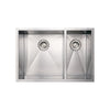 29" Noah's Collection Brushed stainless steel commercial double bowl undermount sink