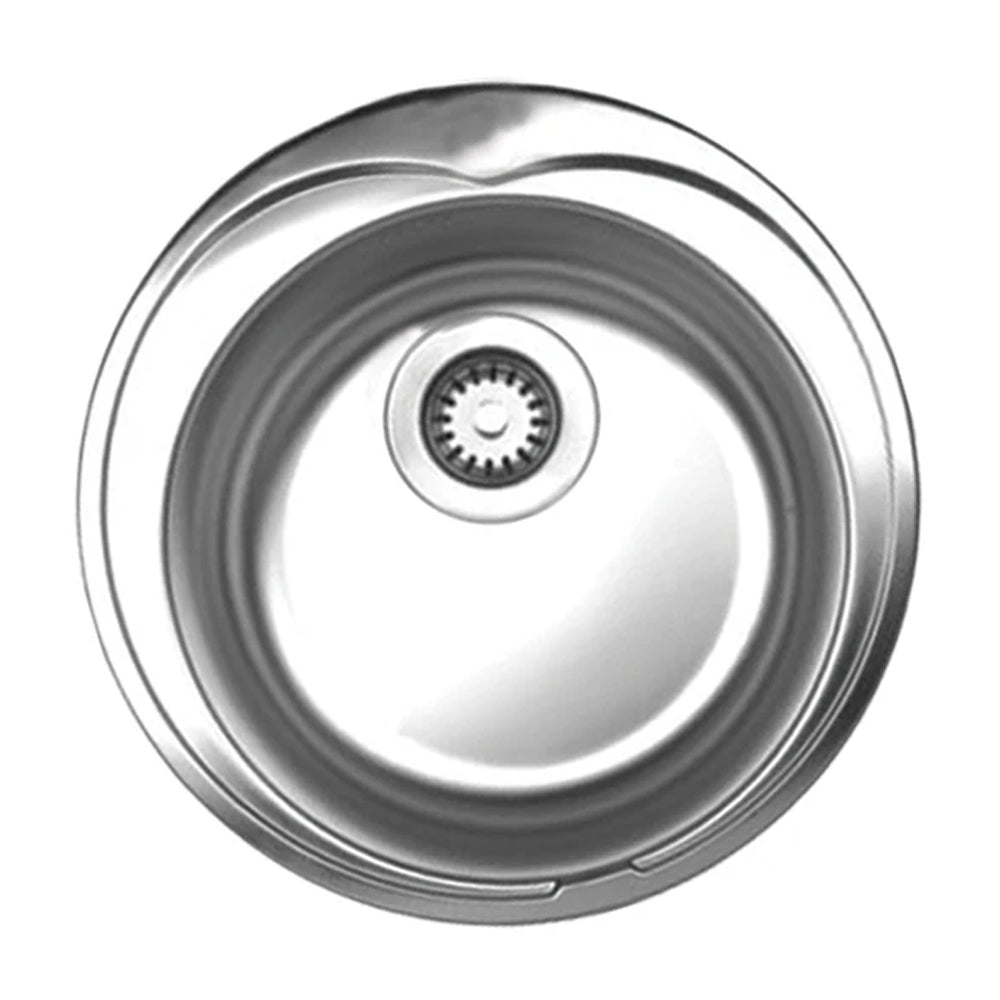 Noah's Collection 20" Brushed Stainless Steel Large Round Drop-in Sink