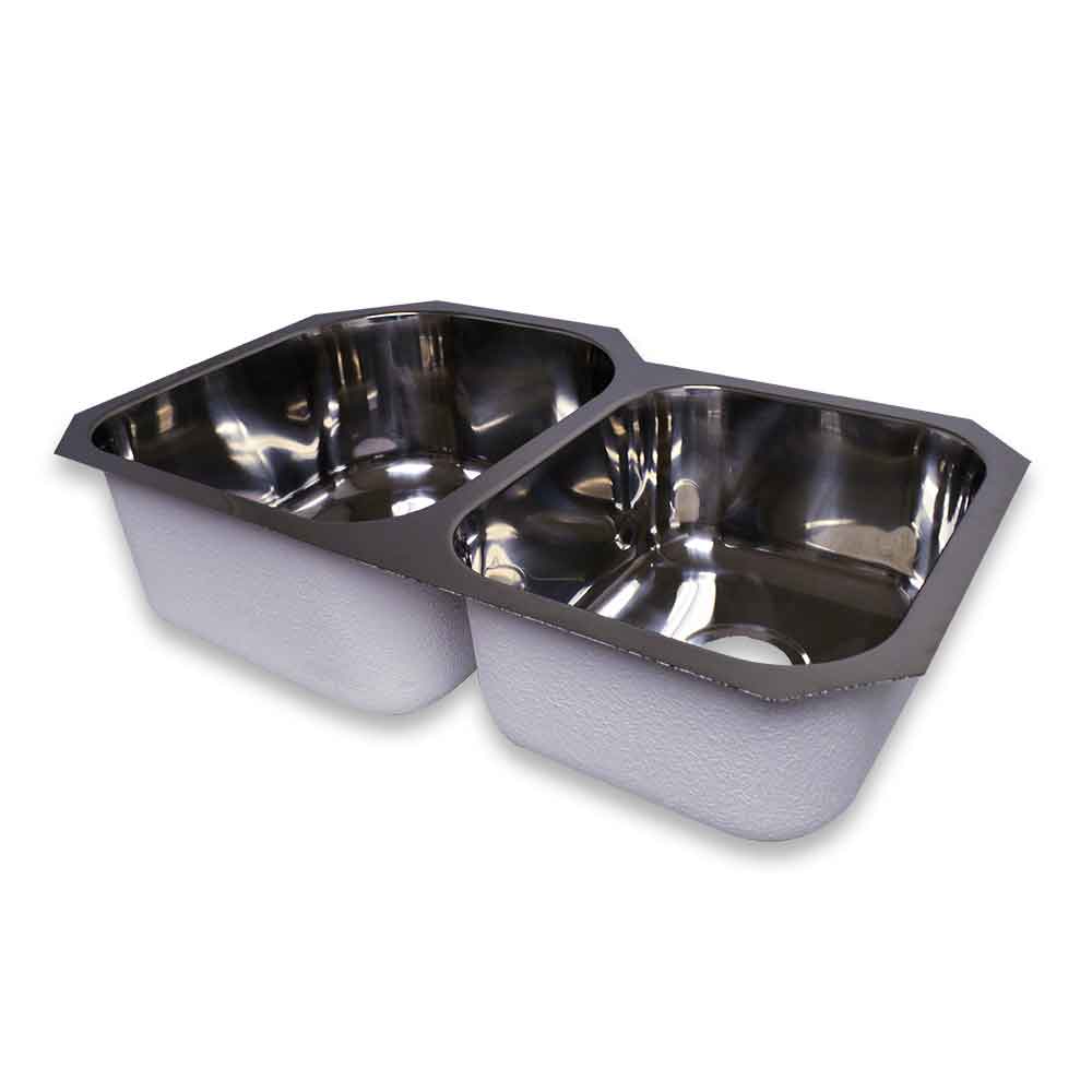 Polished Stainless Steel Double Bowl Sink – WHNDBU3220-PSS