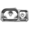 Noah's Collection 33" Brushed Stainless Steel Double Bowl Undermount Sink