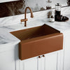 30" Noah Plus single bowl 16 gauge sink set with a seamless customized front apron