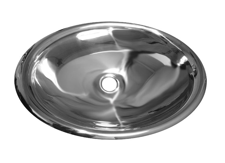 Noah's Collection 22" Mirrored Stainless Steel Drop-In/Undermount Bathroom Basin