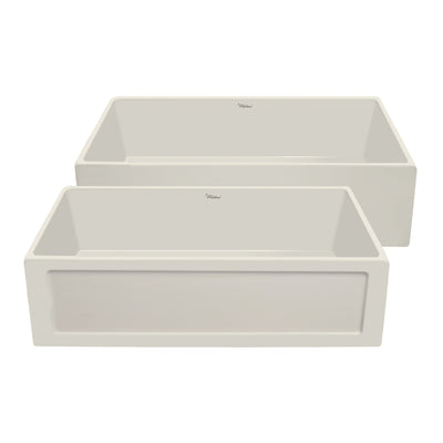 Reversible Series 33" fireclay kitchen sink with concave front apron