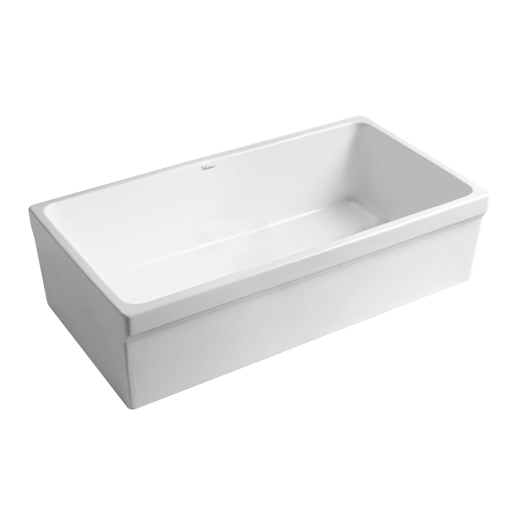 Quatro Alcove 36" large reversible fireclay sink with decorative 2½" Lip