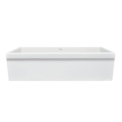 36" reversible front apron fireclay kitchen sink with lip design on both sides