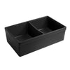 Quatro Alcove 33" reversible Double Bowl Fireclay Kitchen Sink with 2" Lip on One Side