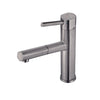 Solid Stainless Steel, Single Hole, Single Lever Kitchen Faucet with Pull-out Spray Head