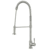 Lead Free, Solid Stainless Steel Commerical Single-Hole Faucet with Flexible Pull Down Spray Head, Swivel Spout Support Bar and Solid Lever Handle