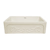 St. Ives 33" reversible fireclay kitchen sink with embossed vine design