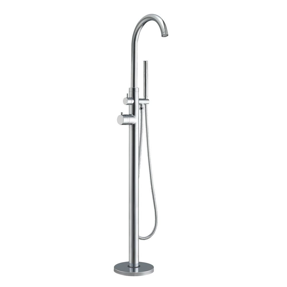Freestanding 41" Single Lever Tub Filler with Integrated Diverter Valve and Hand Held Shower Spray