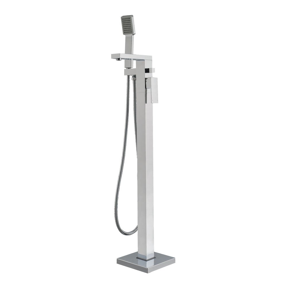 Bathhaus Freestanding 34" Single Lever Tub Filler with Integrated Diverter Valve and Hand Held Shower Spray